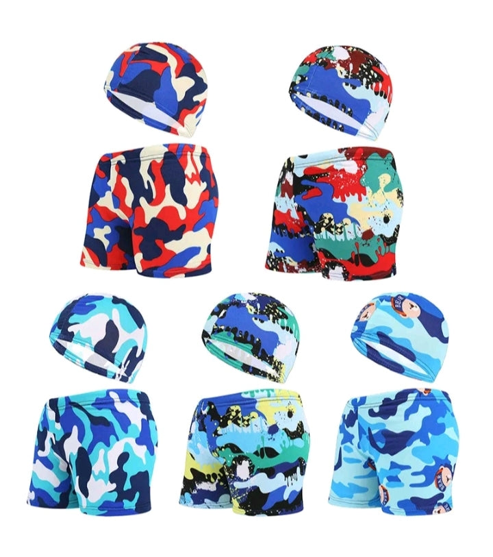 TODDLER BOY CUTE SWIM SHORTS SET