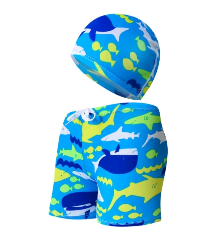 TODDLER BOY CUTE SWIM SHORTS SET