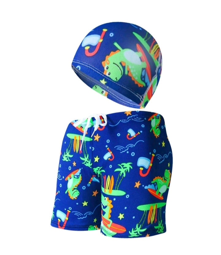 TODDLER BOY CUTE SWIM SHORTS SET