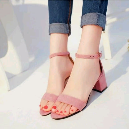 LADIES TOE SUEDE HEEL SANDALS