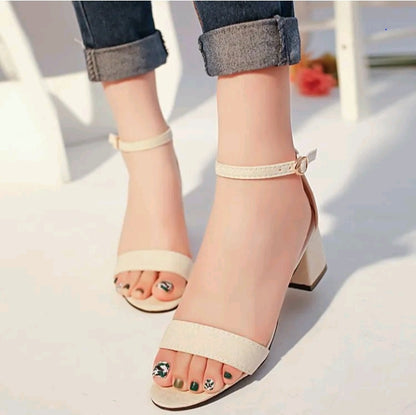 LADIES TOE SUEDE HEEL SANDALS