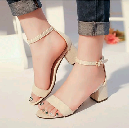 LADIES TOE SUEDE HEEL SANDALS