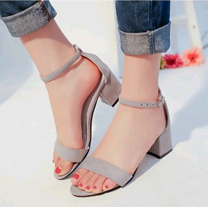 LADIES TOE SUEDE HEEL SANDALS