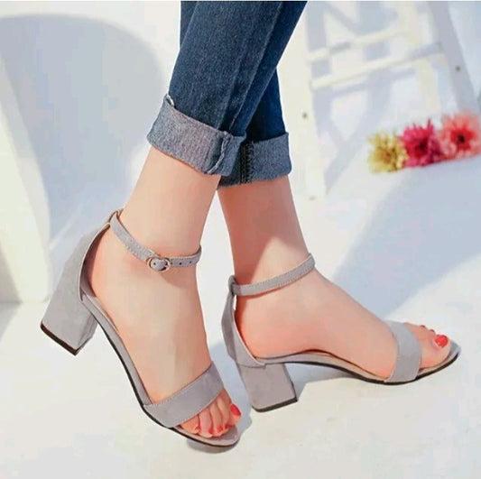 LADIES TOE SUEDE HEEL SANDALS