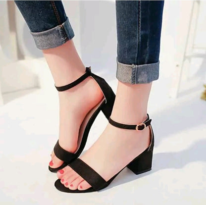 LADIES TOE SUEDE HEEL SANDALS