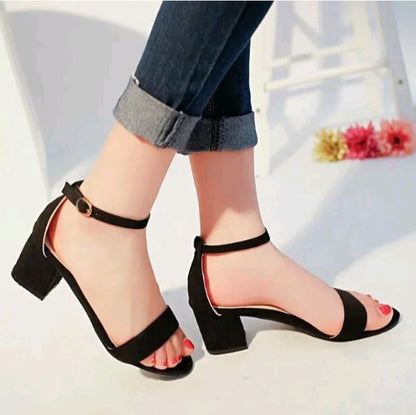 LADIES TOE SUEDE HEEL SANDALS