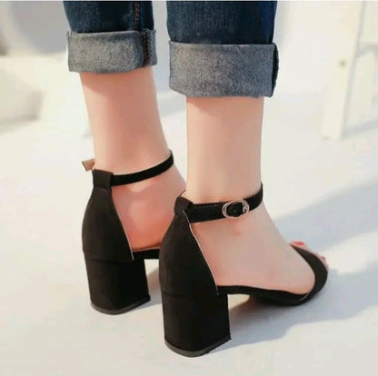 LADIES TOE SUEDE HEEL SANDALS