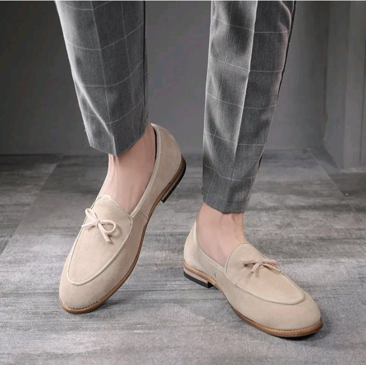 MEN’S SUEDE UPPER BOW LOAFERS SHOES