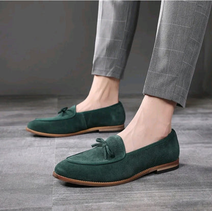 MEN’S SUEDE UPPER BOW LOAFERS SHOES