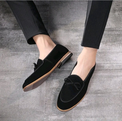 MEN’S SUEDE UPPER BOW LOAFERS SHOES