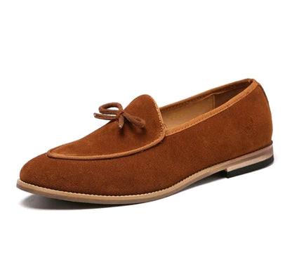 MEN’S SUEDE UPPER BOW LOAFERS SHOES