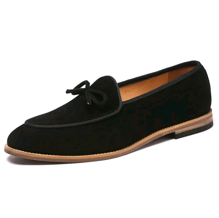 MEN’S SUEDE UPPER BOW LOAFERS SHOES