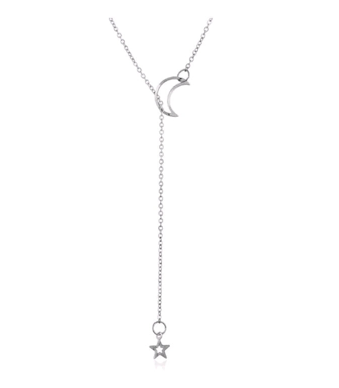 LADIES MOON STAR CLAVICLE CHAIN