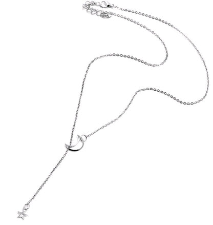 LADIES MOON STAR CLAVICLE CHAIN