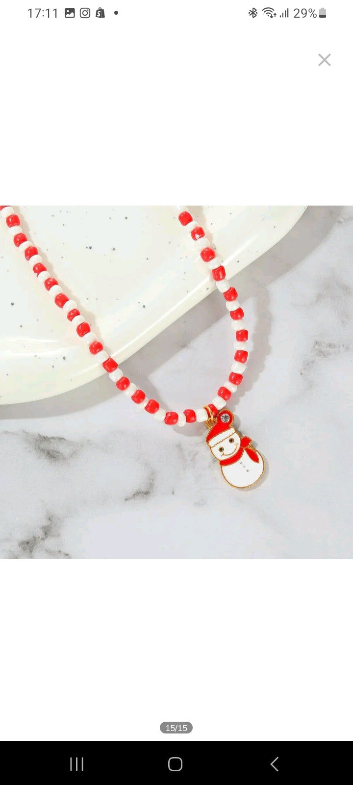 GIRL'S CHRISTMAS TREE SANTA CLAUS NECKLACE