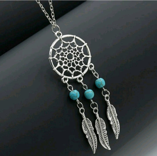 LADIES FLOWER BEADS TASSEL NECKLACE