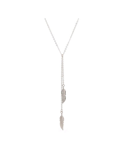 LADIES LEAVES TASSEL PENDANT NECKLACE