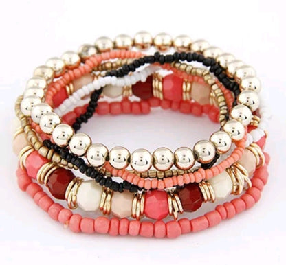 LADIES BEADS MULTILAYER BRACELET SET