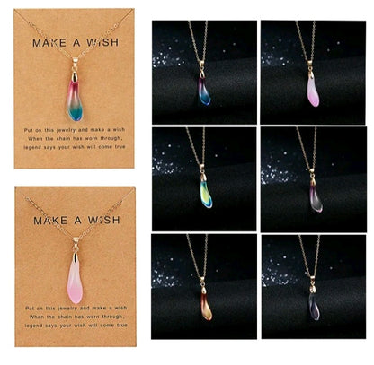 LADIES DROP SHAPED PENDANT NECKLACE