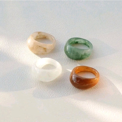 LADIES ROUND TRANSPARENT RESIN RING