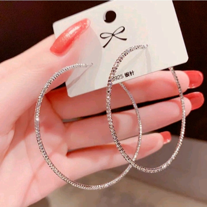 LADIES METAL LARGE RING EARRINGS