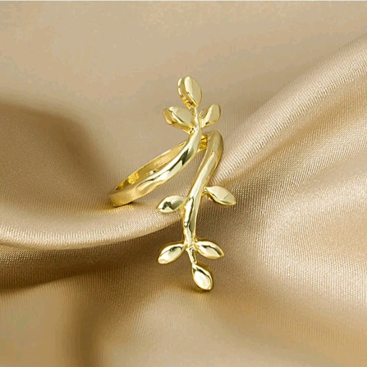 LADIES LEAF OPEN RING