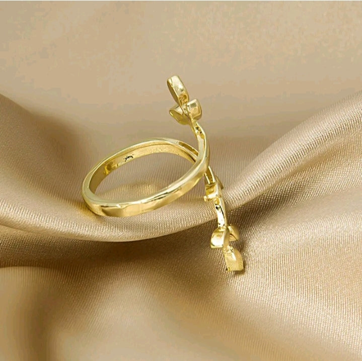 LADIES LEAF OPEN RING