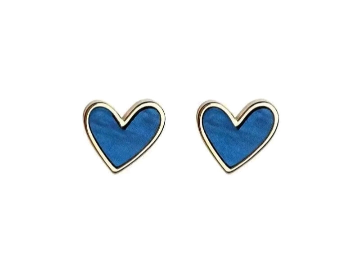 LADIES BLUE HEART EARRINGS