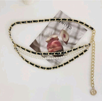 LADIES MULTI-LAYER METAL CHAIN BELT