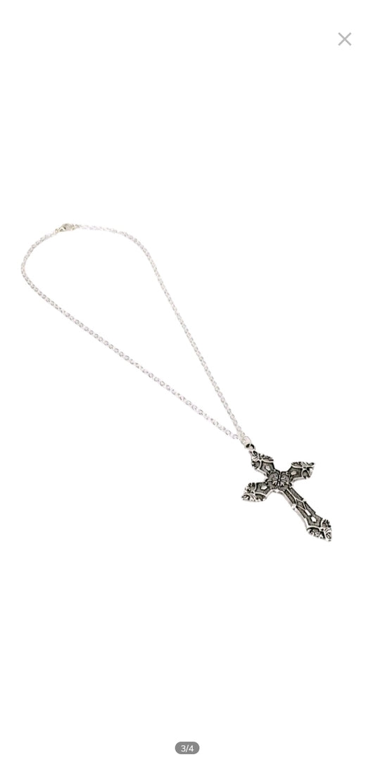 UNISEX HOLLOW-OUT CROSS PENDANT NECKLACE