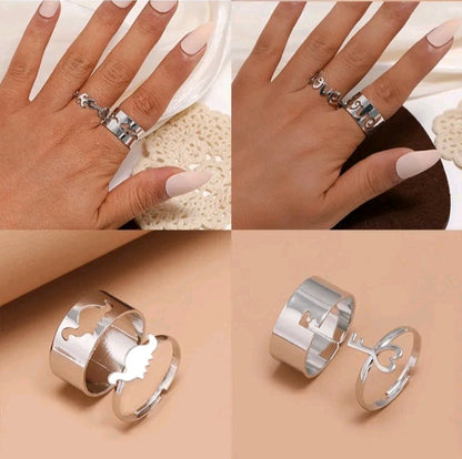 LADIES LOVE LETTER HEART BUTTERFLY MIDI RINGS