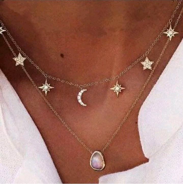 LADIES STARS DOUBLE-LAYER NECKLACE