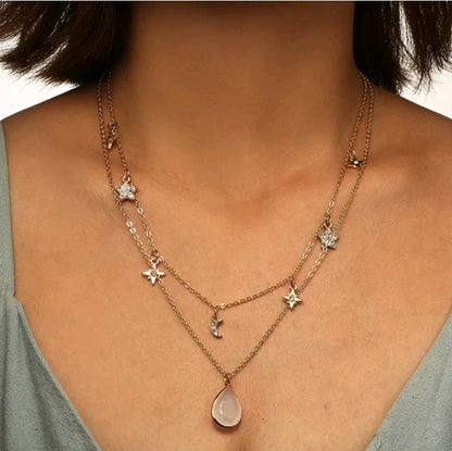 LADIES STARS DOUBLE-LAYER NECKLACE