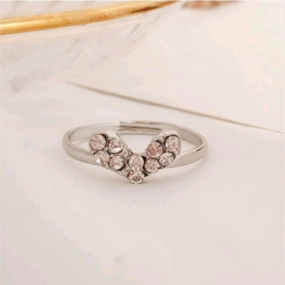 LADIES HEART METAL RINGS