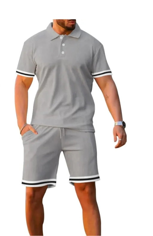 MEN'S POLO SHIRT AND SHORTS 2PCS SET