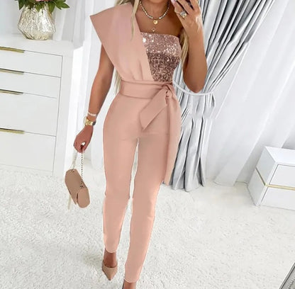 LADIES ONE SHOULDER PARTY JUMPSUITS