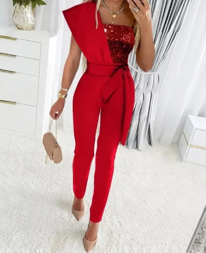 LADIES ONE SHOULDER PARTY JUMPSUITS