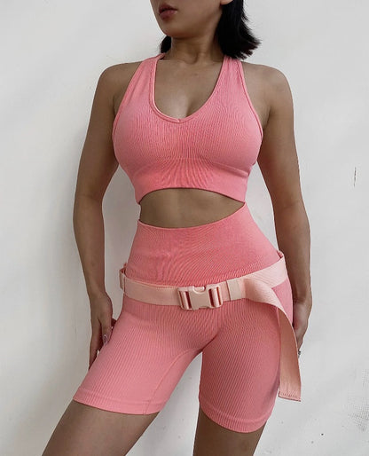 LADIES SPORTS BRA AND FIT YOGA SHORTS