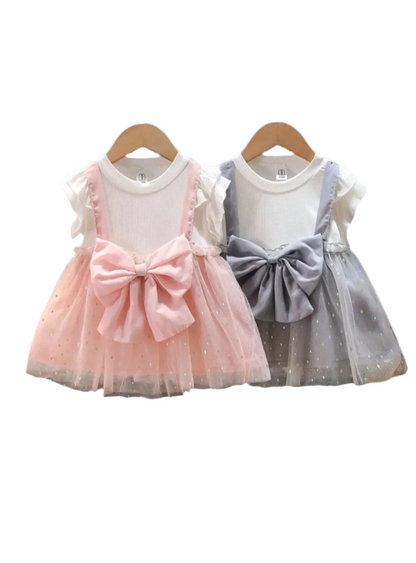 BABY GIRL'S 2 PCS SET BOW PRINCESS DRESS