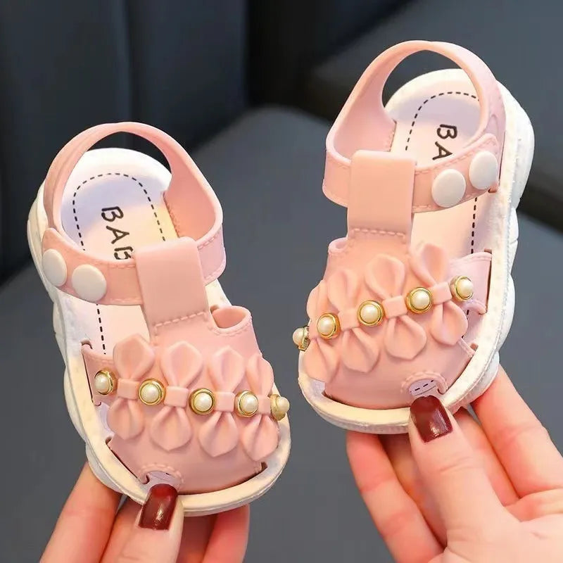 GIRL'S PEARL FLOWER SOFT BOTTOM SANDAL SHOES