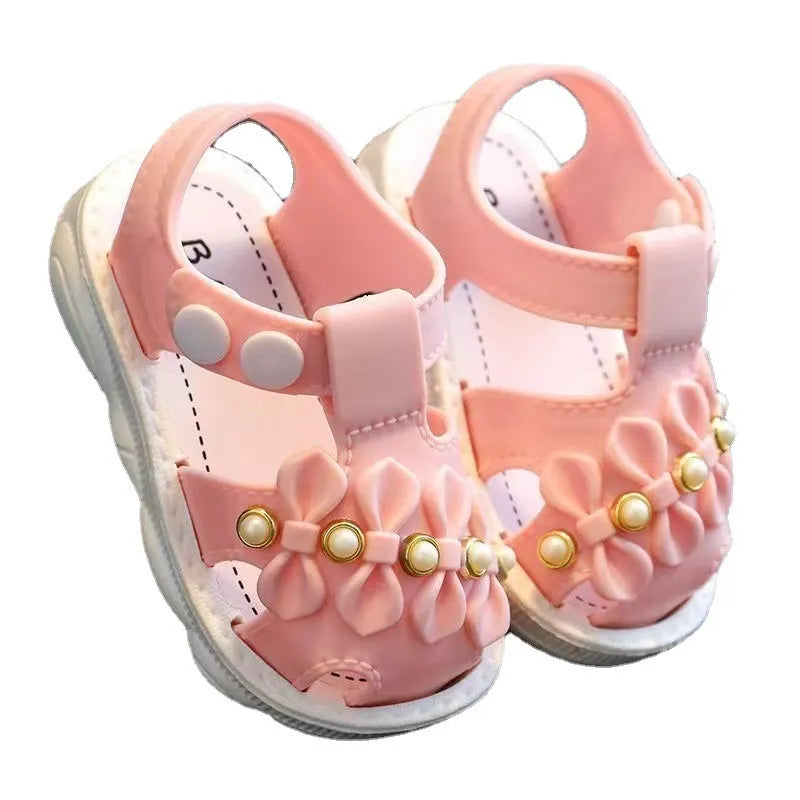 GIRL'S PEARL FLOWER SOFT BOTTOM SANDAL SHOES