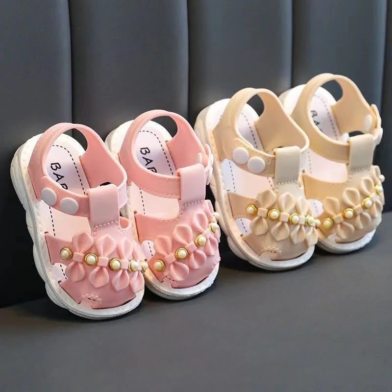 GIRL'S PEARL FLOWER SOFT BOTTOM SANDAL SHOES