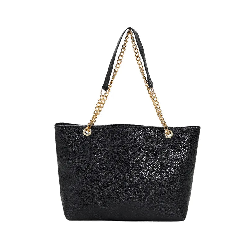 WOMEN' FASHIONABLE LARGE CAPACITY PU CHAIN BAG