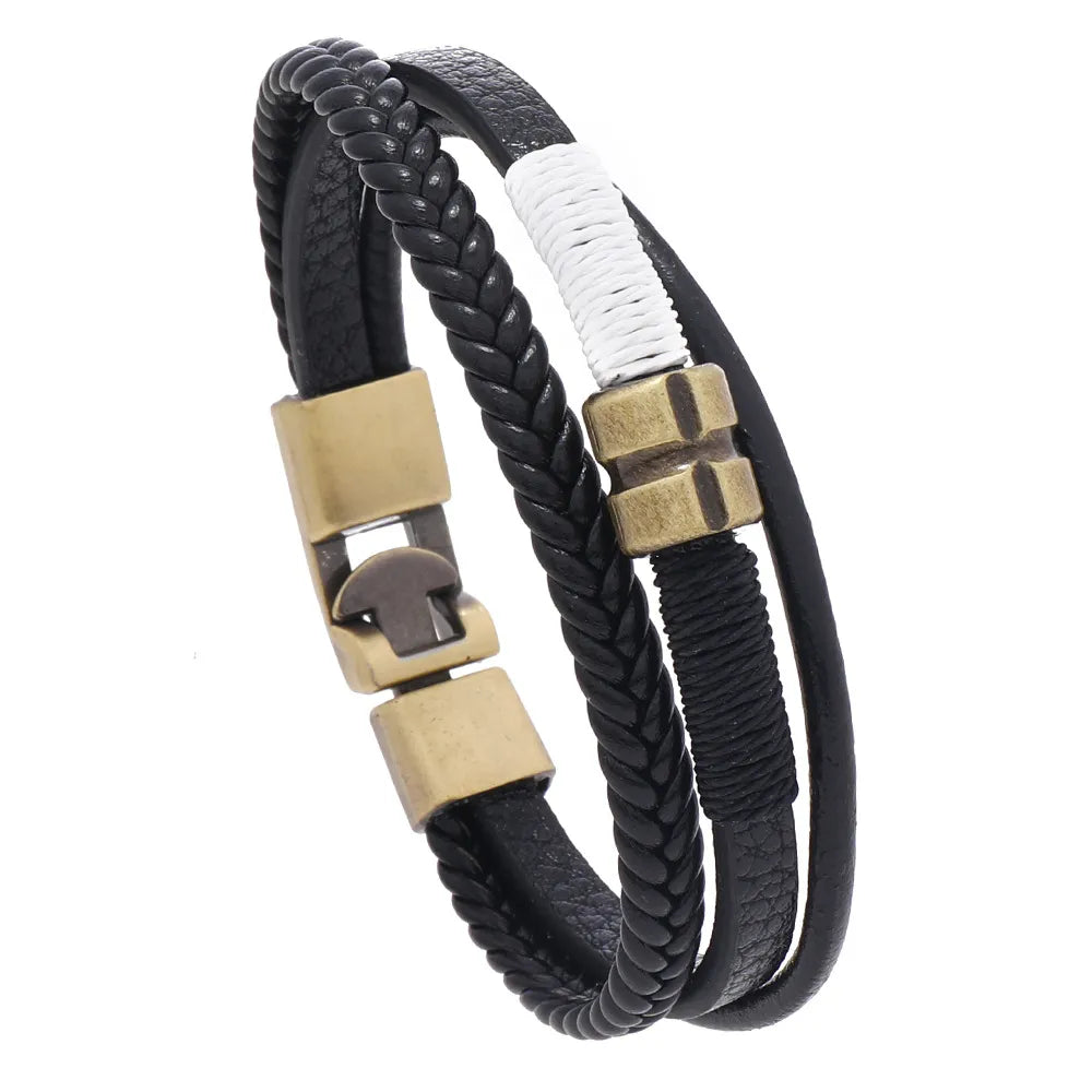 MEN'S LEATHER BRAIDED BRACELET