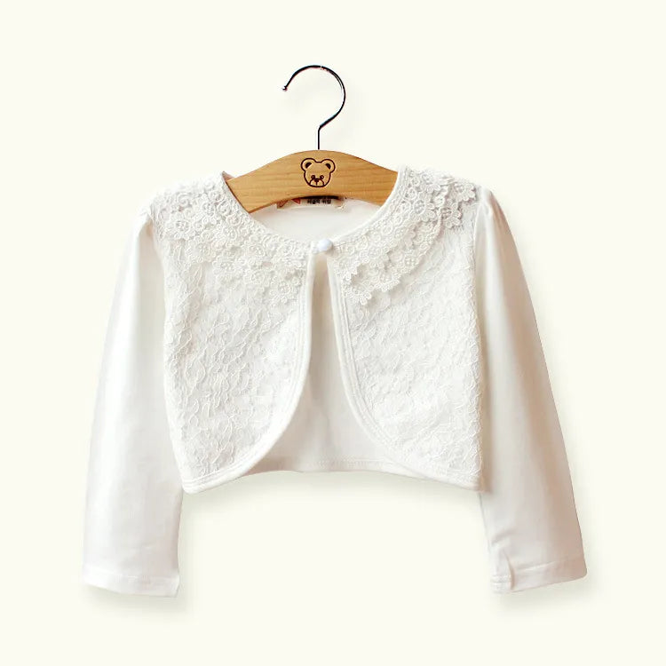 GIRL'S LACE LONG SLEEVE CARDIGAN