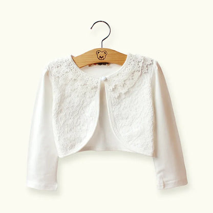 GIRL'S LACE LONG SLEEVE CARDIGAN