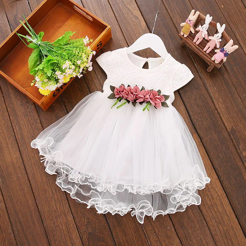 BABY GIRL'S SLEEVELESS FLORAL PRINCESS DRESS