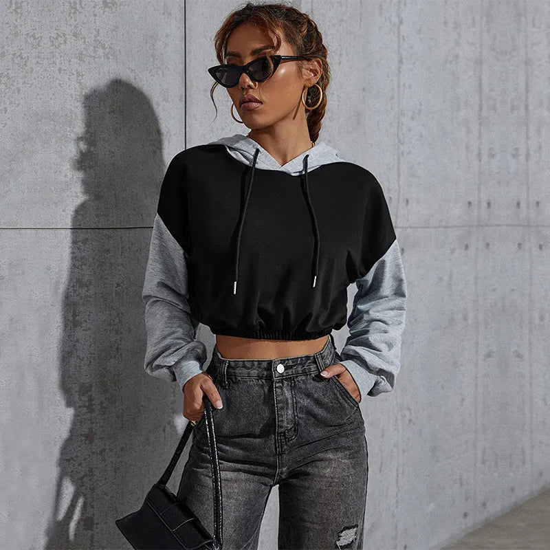 LADIES FASHION LONG SLEEVE HOODIE