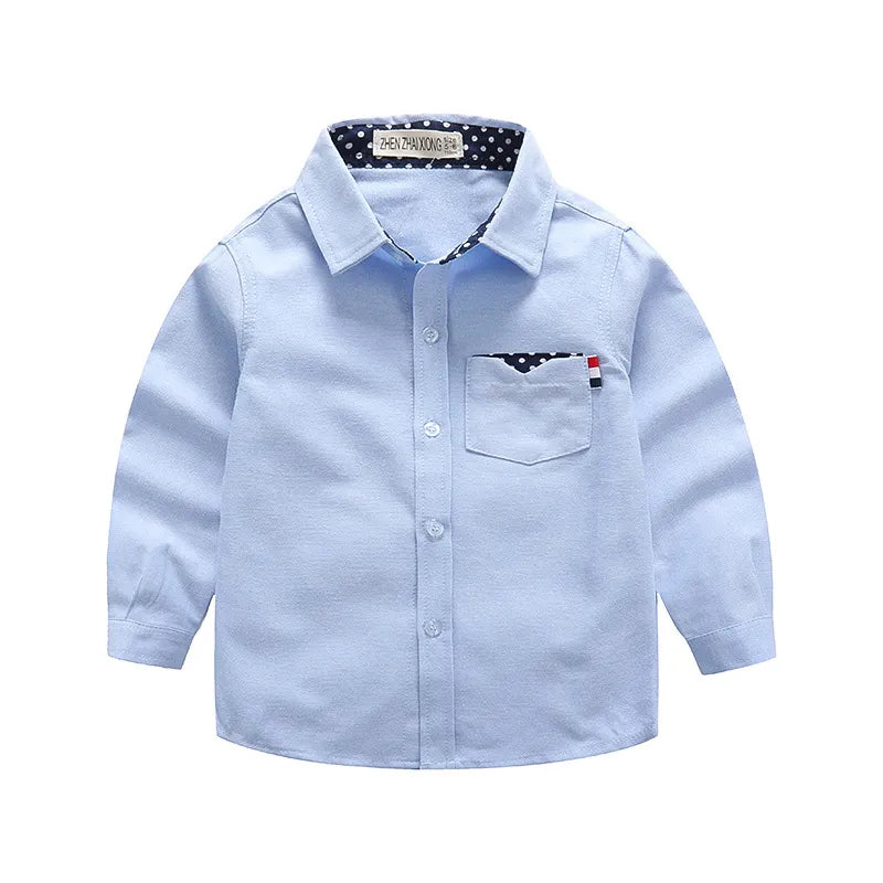 BOY'S LONG SLEEVE LAPEL SHIRT