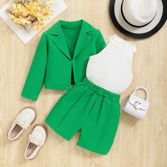 GIRL'S SOLID 3PCS SET